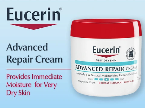 کرم ترمیم کننده پیشرفته یوسیرین اصل eucerin مخصوص پوست های خیلی خشک مرطوب کننده صورت بدن حجم 454 میل