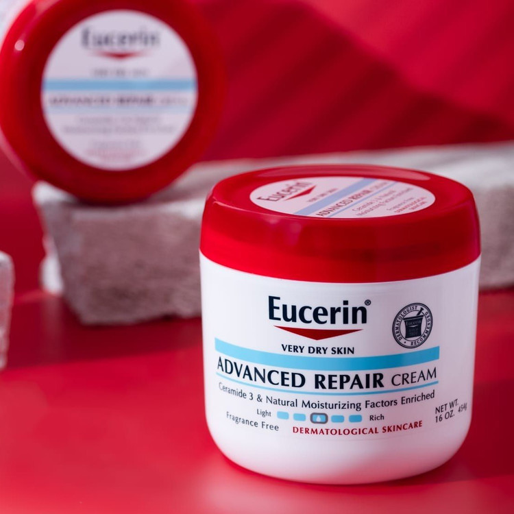 کرم ترمیم کننده پیشرفته یوسیرین اصل eucerin مخصوص پوست های خیلی خشک مرطوب کننده صورت بدن حجم 454 میل