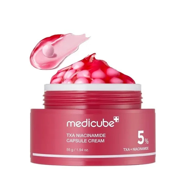 کرم کپسولی ضد لک ترانگزامیک اسید و نیاسینامید 5% مدی کیوب اصل Medicube TXA حجم 55 گرم