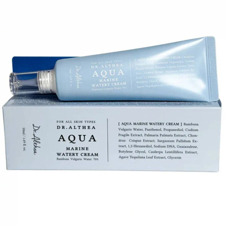 کرم آبرسان دریایی صورت دکتر آلتیا اصل Dr.Althea مدل آکوا مارین Aqua Marine Watery Cream مناسب انواع پوست حجم 50 میل