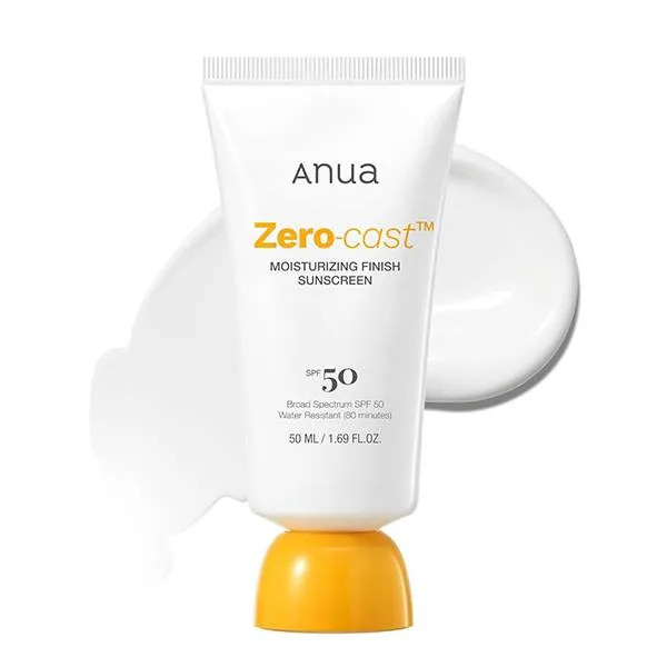 ضد آفتاب آبرسان زیرو کست آنوا اصل Anua Zero-Cast SPF50 سبک و بدون رد سفیدی حجم 50 میل