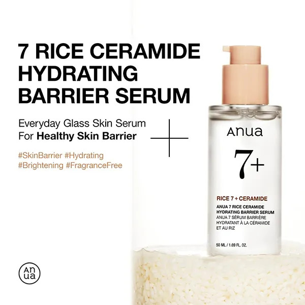 سرم آبرسان و مغذی 7 برنج و سرامید آنوا اصل Anua Rice 7 + Ceramide حجم 50 میل