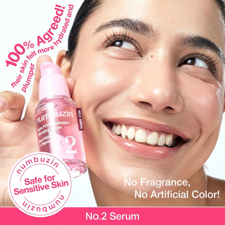 سرم ضدحساسیت و حجیم کننده پوست نامبوزین مدل Rose PDRN Collagen 2 حجم 30 میل