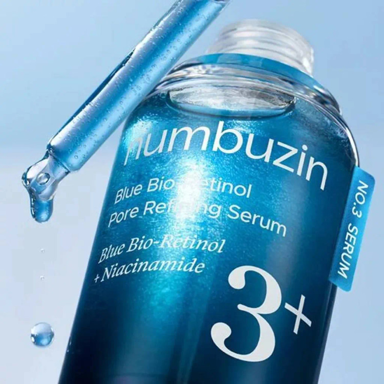 سرم رتینول شماره 3 نامبوزین اصل Numbuzin Blue Bio Retinol | پاکسازی عمیق و کوچک کننده منافذ باز حجم 30 میل