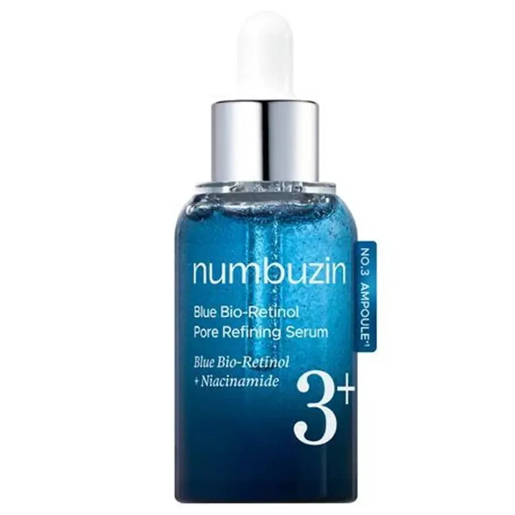 سرم رتینول شماره 3 نامبوزین اصل Numbuzin Blue Bio Retinol | پاکسازی عمیق و کوچک کننده منافذ باز حجم 30 میل