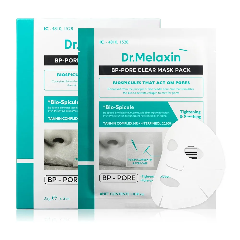 ماسک ورقه ای کنترل منافذ دکتر ملاکسین اصل Dr.Melaxin BP Pore Clear Mask Pack حجم 25 گرم