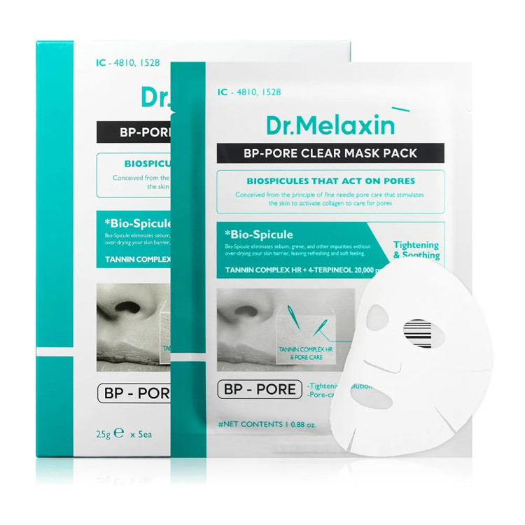 ماسک ورقه ای کنترل منافذ دکتر ملاکسین اصل Dr.Melaxin BP Pore Clear Mask Pack حجم 25 گرم
