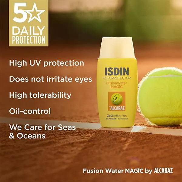 ضد آفتاب بدون رنگ فوق سبک مجیک ایزدین اصل ISDIN Fusion Water SPF50 حجم 50 میل