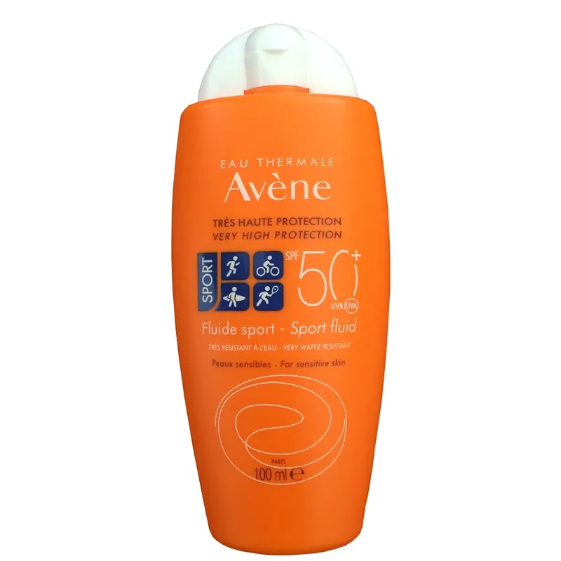 کرم ضد آفتاب بی رنگ مدل فلوئید اسپرت اون اصل AVENE با +SPF50 مناسب انواع پوست حجم 100 میل
