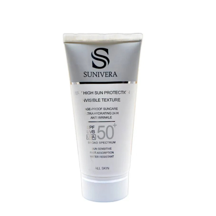 ضد آفتاب بی رنگ سانیورا اصل +Sunivera SPF50 ضد آب حجم 40 میل