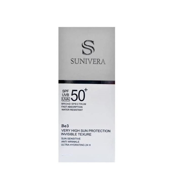 ضد آفتاب بی رنگ سانیورا اصل +Sunivera SPF50 ضد آب حجم 40 میل