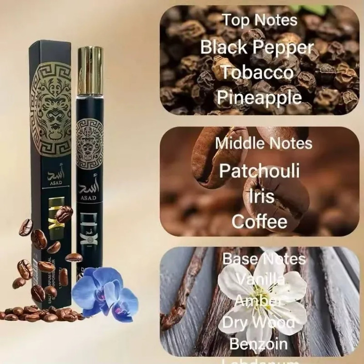 عطر قلمی لاتافه اماراتی اصل رایحه اسد ASAD گرم و ماندگار حجم ۳۵ میل