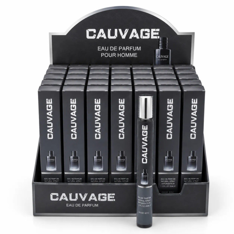عطر قلمی اماراتی کاواج اصل Cauvage با رایحه مرکباتی، ادویهای و چوبی ماندگاری عالی حجم ۳۵ میل