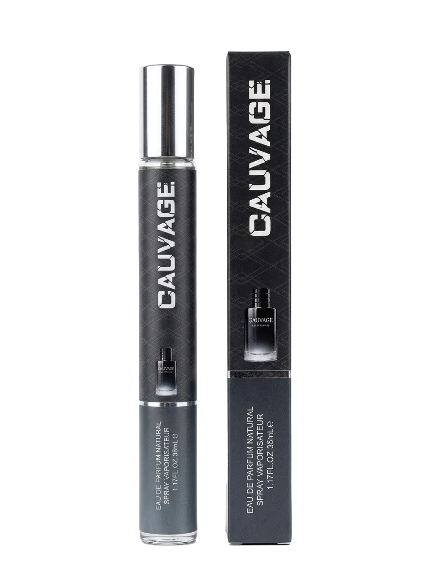 عطر قلمی اماراتی کاواج اصل Cauvage با رایحه مرکباتی، ادویه‌ای و چوبی ماندگاری عالی حجم ۳۵ میل