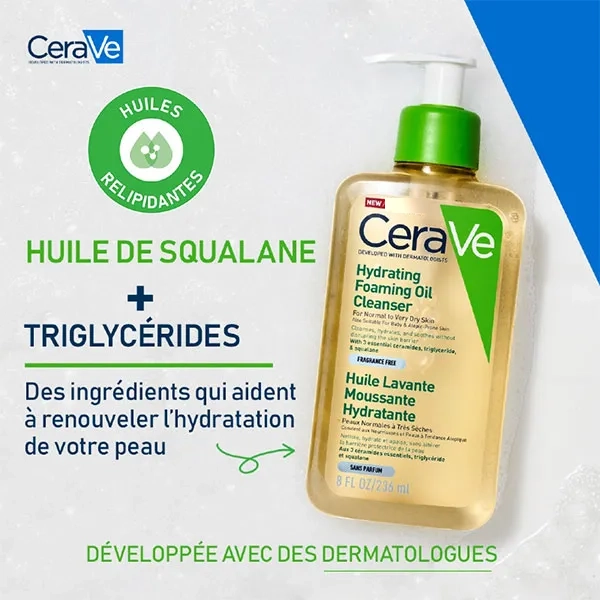فوم شستشو روغنی سراوی Cerave اصل برای پوست نرمال تا خیلی خشک حجم 236 میل