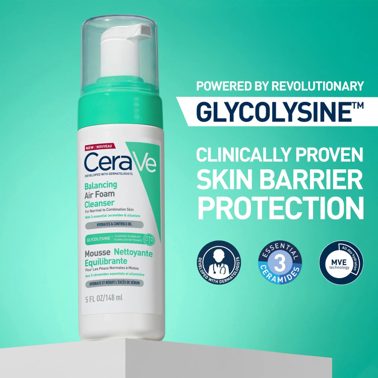فوم شستشوی صورت سراوی اصل Cerave مدل بالانسینگ متعادل کننده چربی پوست حجم ۱۴۸ میل
