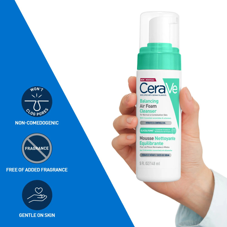 فوم شستشوی صورت سراوی اصل Cerave مدل بالانسینگ متعادل کننده چربی پوست حجم ۱۴۸ میل