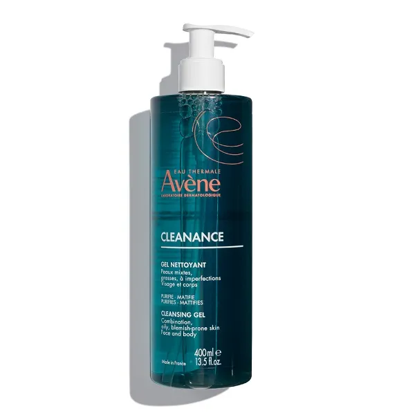 ژل شستشو صورت و بدن کلیننس اون اصل Avene مناسب پوست چرب حجم 400 میل