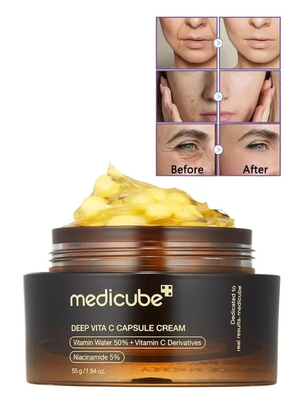 کرم کپسولی ویتامین سی مدی کیوب اصل Medicube حجم 55 گرم