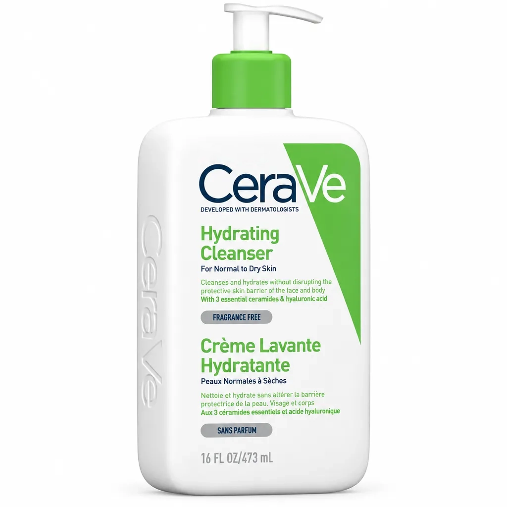 ژل شستشو صورت سراوی اصل Cerave مناسب پوست نرمال تا خشک حجم 473 میلی لیتر