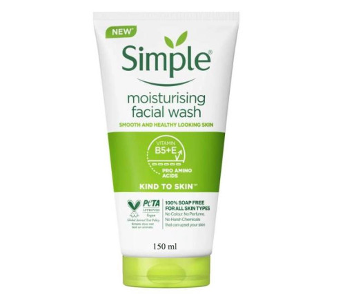 ژل شستشوی پوست خشک و حساس سیمپل مدل moisturising حجم 150 میل