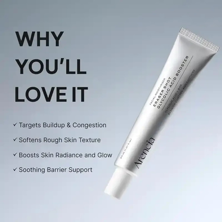 بوستر لایه بردار گلیکولیک اسید آرنسیا اصل Arencia Eraser شفافکننده و پاکسازی منافذ حجم 30 میل