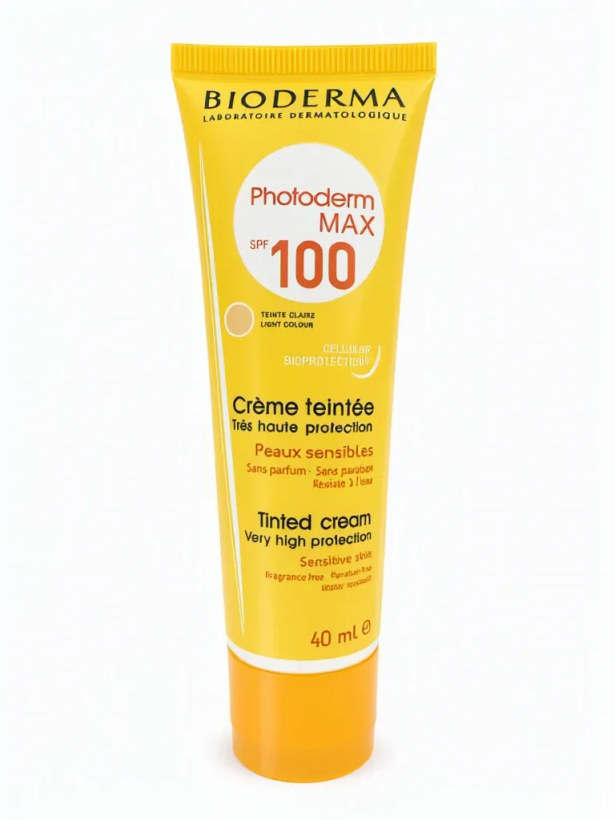 ضد آفتاب رنگی بایودرما اصل مدل MAX Photoderm SPF100 محافظ UVA مناسب انواع پوست حجم 40 میل