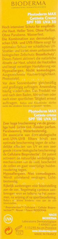 ضد آفتاب رنگی بایودرما اصل مدل MAX Photoderm SPF100 محافظ UVA مناسب انواع پوست حجم 40 میل