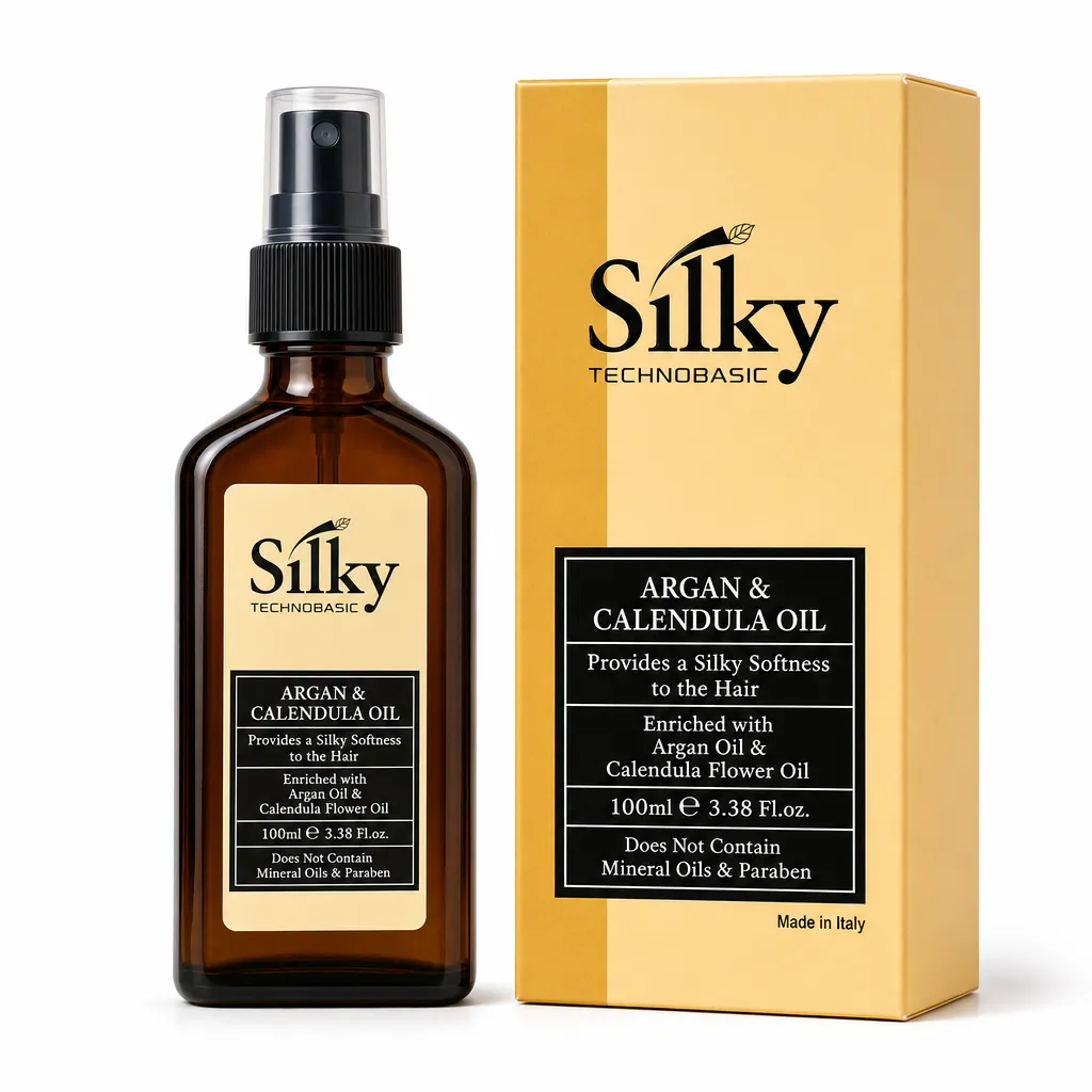 روغن و سرم مو آرگان و کالاندولا سیلکی اصل ایتالیا Silky حجم 100 میل