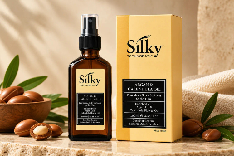 روغن و سرم مو آرگان و کالاندولا سیلکی اصل ایتالیا Silky حجم 100 میل