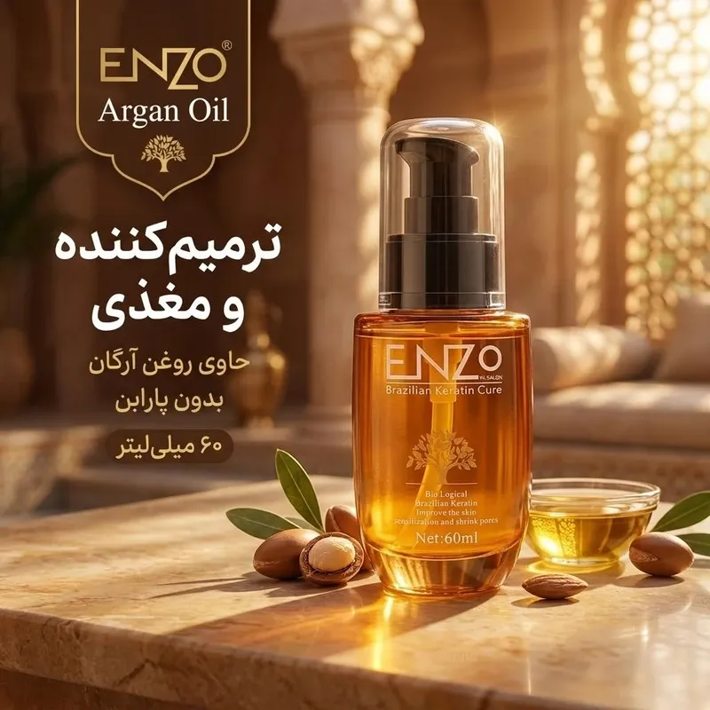 سرم مو کراتین و آرگان انزو اصل ENZO مدل Berazilian Keratin حجم 60 میل